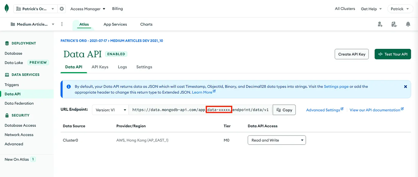 get api id here