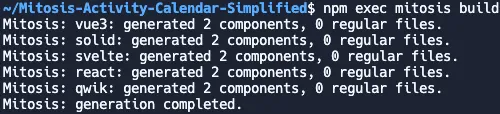 npm exec mitosis build